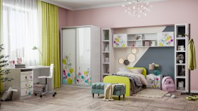 Детская комната Флер (Белый/корпус Выбеленное дерево) в Электростали - ehlektrostal.katalogmebeli.com | фото