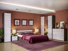 Спальня Нэнси (Венге/Белый глянец) в Электростали - ehlektrostal.katalogmebeli.com | фото