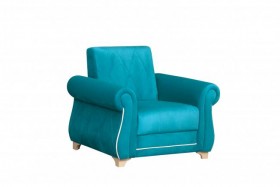Кресло для отдыха "Порто" (велюр киви бирюза / микровельвет крем) в Электростали - ehlektrostal.katalogmebeli.com | фото