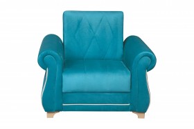 Кресло для отдыха "Порто" (велюр киви бирюза / микровельвет крем) в Электростали - ehlektrostal.katalogmebeli.com | фото 3