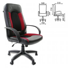 Кресло офисное BRABIX Strike EX-525 (черно-красный) в Электростали - ehlektrostal.katalogmebeli.com | фото