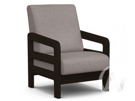 Кресло отдыха Вега-34 (венге лак/UNO ROSY-GREY) в Электростали - ehlektrostal.katalogmebeli.com | фото