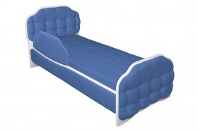 Кровать 170 Атлет 29 Синий (мягкий бортик) в Электростали - ehlektrostal.katalogmebeli.com | фото