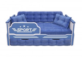 Кровать 170 серии Спорт 1 ящик 85 Синий (подушки) в Электростали - ehlektrostal.katalogmebeli.com | фото