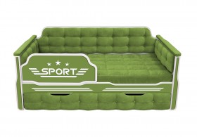 Кровать 180 серии Спорт 1 ящик 76 Зелёный (мягкие боковые накладки) в Электростали - ehlektrostal.katalogmebeli.com | фото