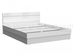Кровать Челси 1400 (Белый/Белый глянец) в Электростали - ehlektrostal.katalogmebeli.com | фото