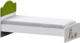 Кровать Каспер с мягкой спинкой и фотопечатью (900х1900)Белый/Лайм в Электростали - ehlektrostal.katalogmebeli.com | фото