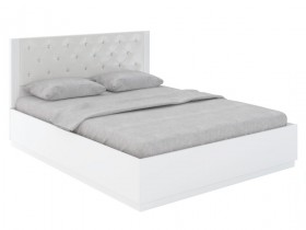 Кровать с ПМ М25 Спальня Тиффани (белый текстурный) в Электростали - ehlektrostal.katalogmebeli.com | фото