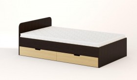 Кровать с ящиками 1200 (Венге/Беленый дуб) в Электростали - ehlektrostal.katalogmebeli.com | фото
