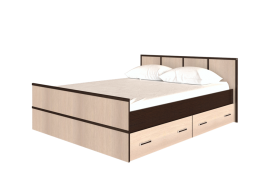 Кровать Сакура с настилом и ящиками 1,4 (Венге/Лоредо) в Электростали - ehlektrostal.katalogmebeli.com | фото