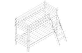 Кровать Соня вариант 12 низкая с наклонной лестницей Белый полупрозрачный в Электростали - ehlektrostal.katalogmebeli.com | фото 3