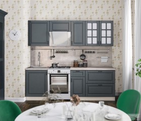 Кухня Регина 24 2,4 м (Серый матовый/Белый) в Электростали - ehlektrostal.katalogmebeli.com | фото