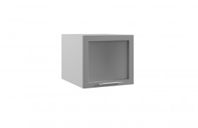 Квадро ГВПГС 500 шкаф верхний горизонтальный глубокий со стеклом высокий (Железо/корпус Серый) в Электростали - ehlektrostal.katalogmebeli.com | фото