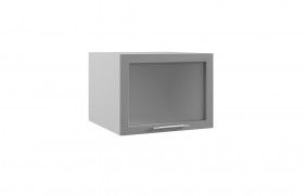 Квадро ГВПГС 600 шкаф верхний горизонтальный глубокий со стеклом высокий (Железо/корпус Серый) в Электростали - ehlektrostal.katalogmebeli.com | фото