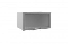Квадро ГВПГС 800 шкаф верхний горизонтальный глубокий со стеклом высокий (Железо/корпус Серый) в Электростали - ehlektrostal.katalogmebeli.com | фото