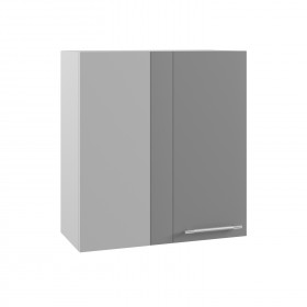 Квадро ПУ 650 шкаф верхний угловой (Ваниль кожа/корпус Серый) в Электростали - ehlektrostal.katalogmebeli.com | фото