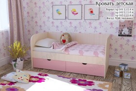 Мальвина Кровать детская 2 ящика 1.8 Розовыйй глянец в Электростали - ehlektrostal.katalogmebeli.com | фото