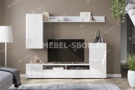Мебель для гостиной МГС 4 (Белый/Белый глянец) в Электростали - ehlektrostal.katalogmebeli.com | фото