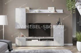 Мебель для гостиной МГС 4 (Белый/Цемент светлый) в Электростали - ehlektrostal.katalogmebeli.com | фото