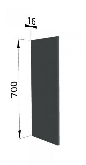 Панель торцевая П Квадро (для шкафа верхнего) Железо в Электростали - ehlektrostal.katalogmebeli.com | фото