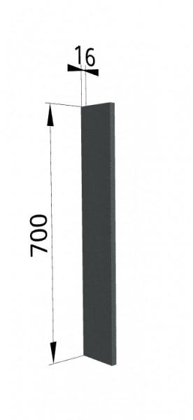 Панель торцевая ПТ 400 Квадро (для шкафа торцевого верхнего) Железо в Электростали - ehlektrostal.katalogmebeli.com | фото