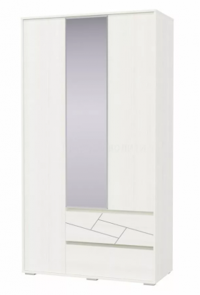 Шкаф 3-х дверный с ящиками Аделина 1200 Рамух белый в Электростали - ehlektrostal.katalogmebeli.com | фото