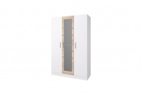 Шкаф 3-х створчатый Леси с зеркалом (Сонома/Белый) в Электростали - ehlektrostal.katalogmebeli.com | фото
