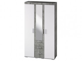 Шкаф 3-х створчатый ШК-30 МС Инстайл (бетон/белый) в Электростали - ehlektrostal.katalogmebeli.com | фото