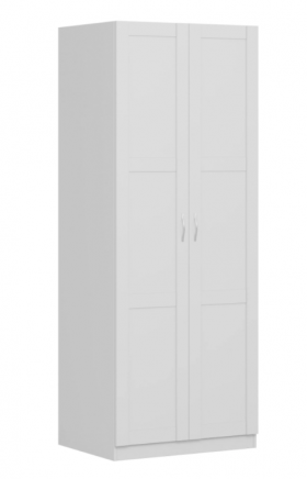 Шкаф двухдверный Пегас сборный белый в Электростали - ehlektrostal.katalogmebeli.com | фото