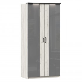 Техно ЛД 678.130.000.007 Шкаф 2-хстворчатый с комбинированными дверями (Дуб Крафт белый/Серый шифер) в Электростали - ehlektrostal.katalogmebeli.com | фото