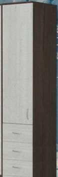 Шкаф-пенал №2 (закрытый) Бодего темный/Винтерберг в Электростали - ehlektrostal.katalogmebeli.com | фото