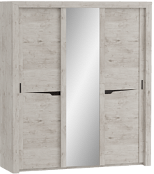 Шкаф трехдверный Соренто с раздвижными дверями Дуб бонифаций/Кофе структурный матовый в Электростали - ehlektrostal.katalogmebeli.com | фото