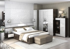 Спальня Вегас (Венге/Белый глянец) в Электростали - ehlektrostal.katalogmebeli.com | фото