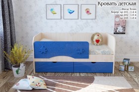 Техно Кровать детская 2 ящика 1.6 Синий глянец в Электростали - ehlektrostal.katalogmebeli.com | фото